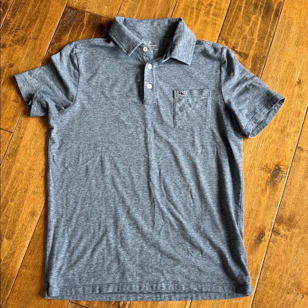 Vineyard Vines Blue Polo Shirt with Chest Pocket Youth L